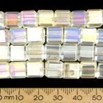 Clear AB 8mm Cube Glass Crystal Strands