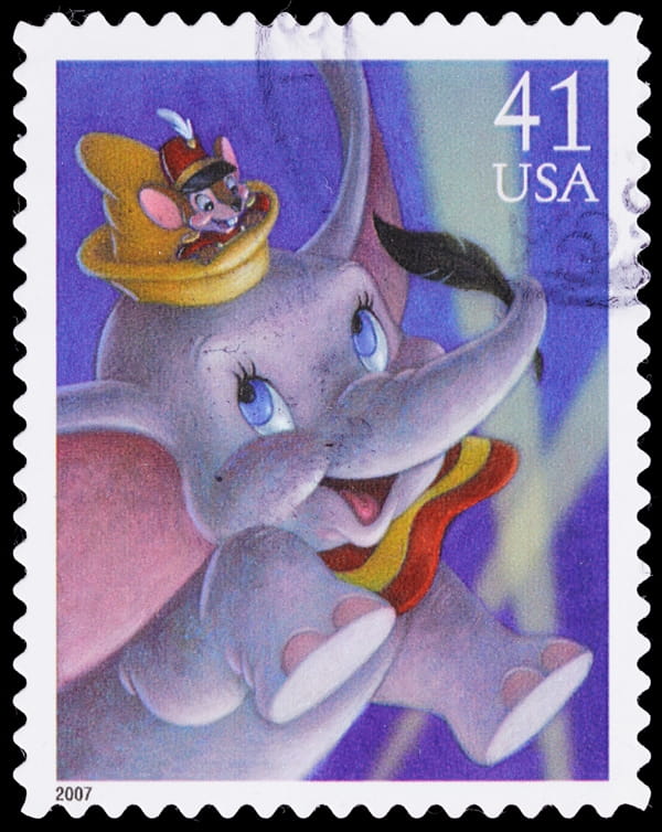 Dumbo and Timothy Q. Mouse on 2007 $0.41 US postage stamp