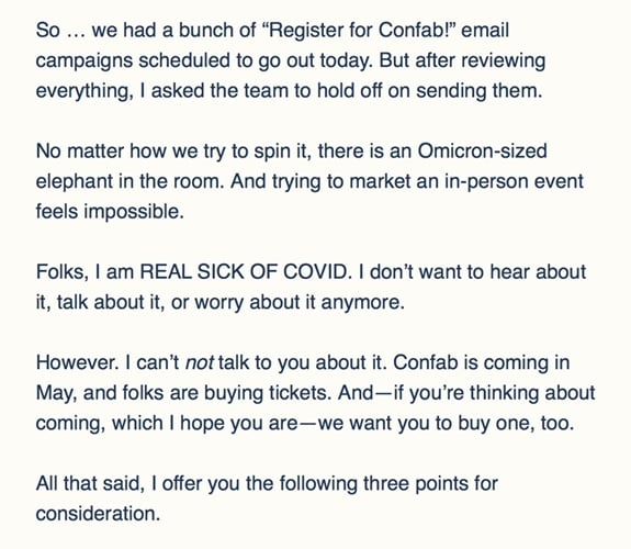 Confab email intro