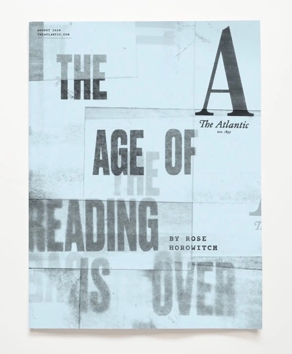 The Atlantic's title page declaring the end of the age of reading
