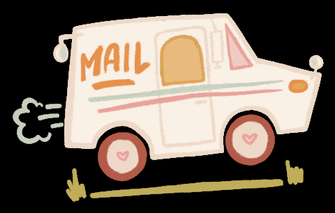 cute little mail truck gif