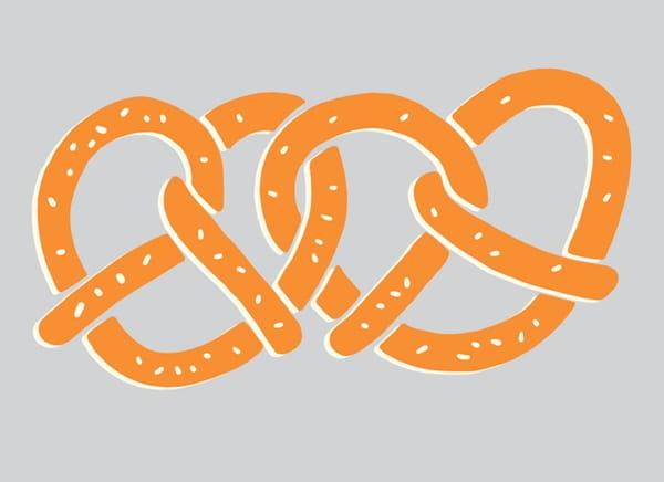 Interlinked twisted pretzels
