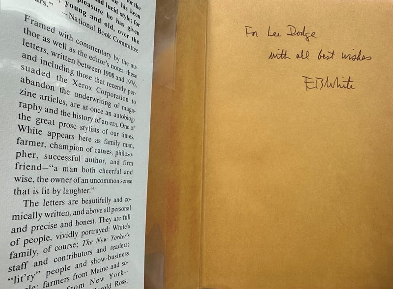 Signed copy of E.B. White's Letters... book