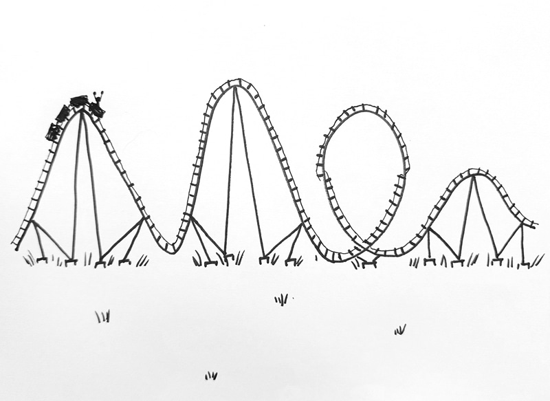 Ann's drawing of a roller coaster