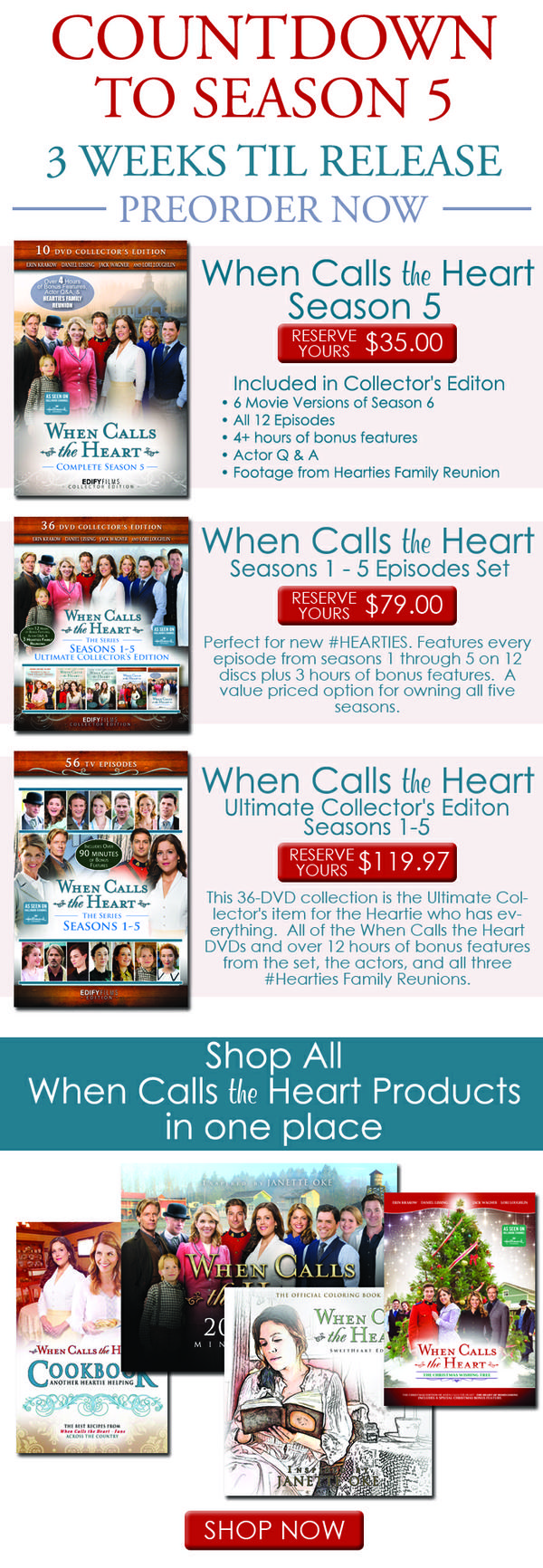 When Calls the Heart DVDs coming soon