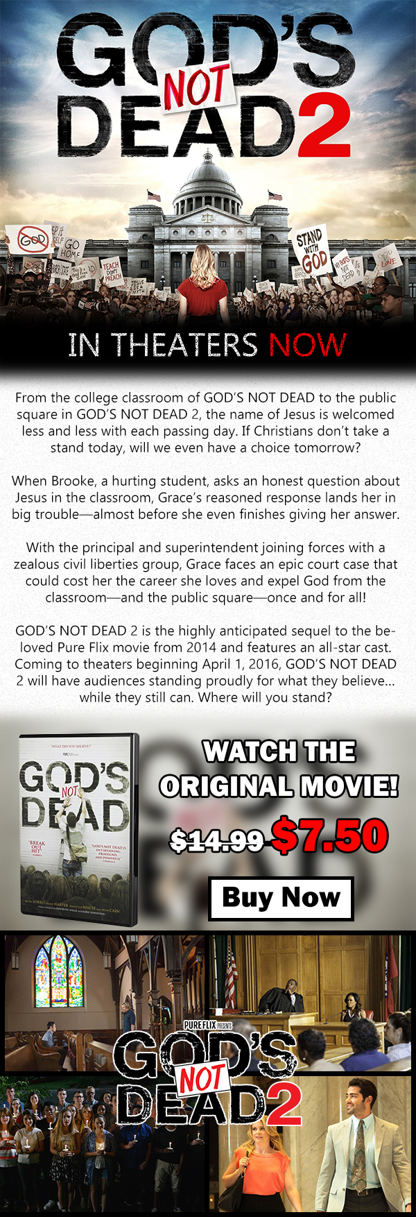 God's Not Dead 2 In Theaters Now! | God's Not Dead DVD on sale $7.50