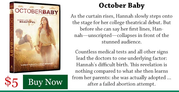 October Baby DVD $5