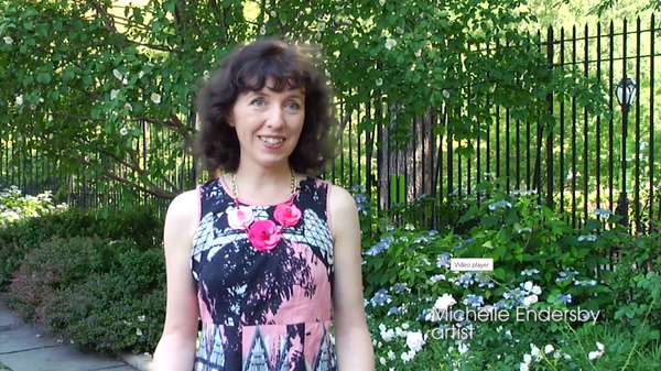 Being interviewed in the Conservatory Garden Central Park New York.