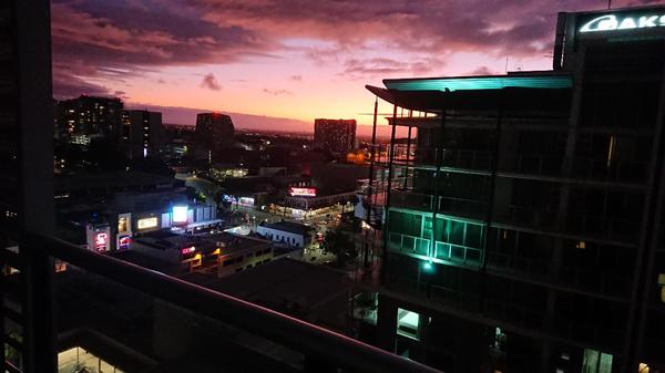 Sunset city of Adelaide view