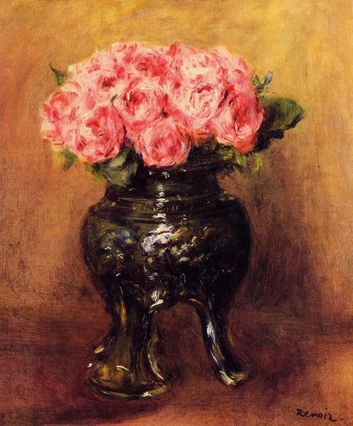 Roses in a China Vase - Renoir