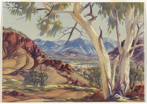 The Western MacDonnell Ranges, Central Australia - Albert Namatjira 1957