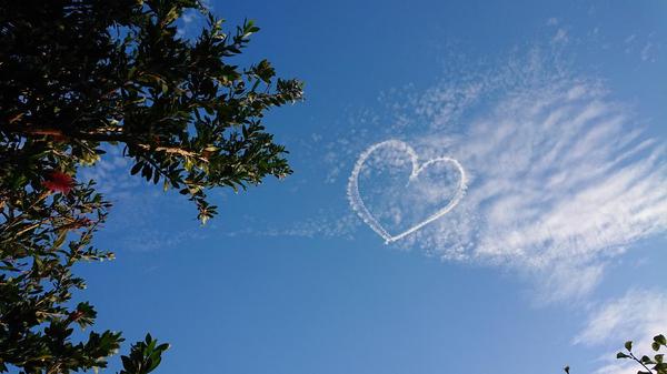 A heart in a blue sky