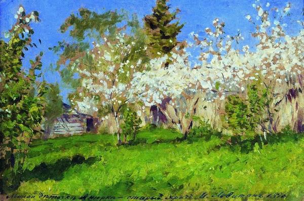 Apple Trees in Blossom by Isaac Levitan (1896)