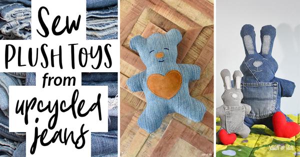 DIY Upcycled Denim Plushie Sewing Patterns