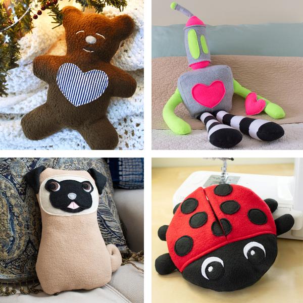 Cute Plush Toys - Teddy Bear, Robot, Pug Dog, Ladybug