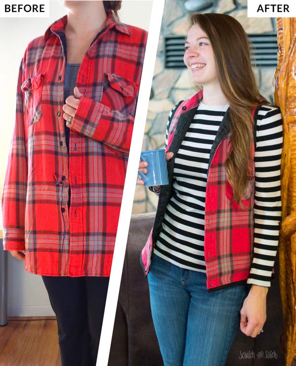 Quilted Flannel to Vest Refashion