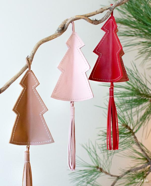Leather Christmas Tree Ornaments