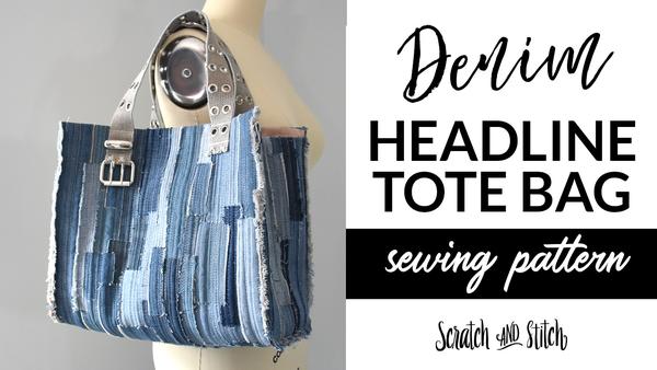 Denim Headline Tote Bag Sewing Pattern