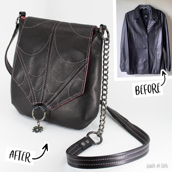 Upcycled Leather Coat to Bag
