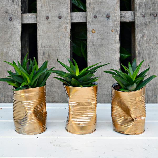 Easy Soup Can Planters