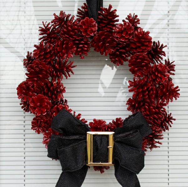 Pinecone Santa Wreath
