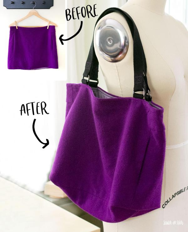 Skirt to Tote Bag Upcycle