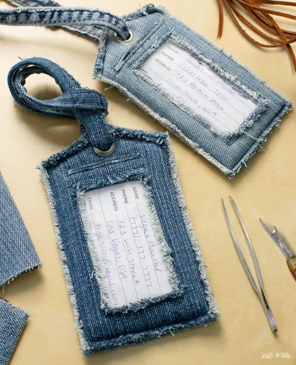 Upcycled Denim Luggage Tags