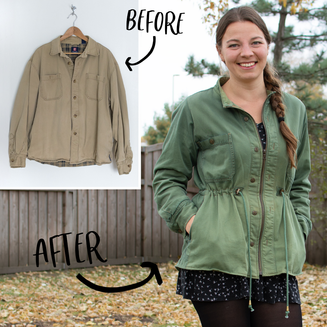 Men's Shirt Refashion to Jacket