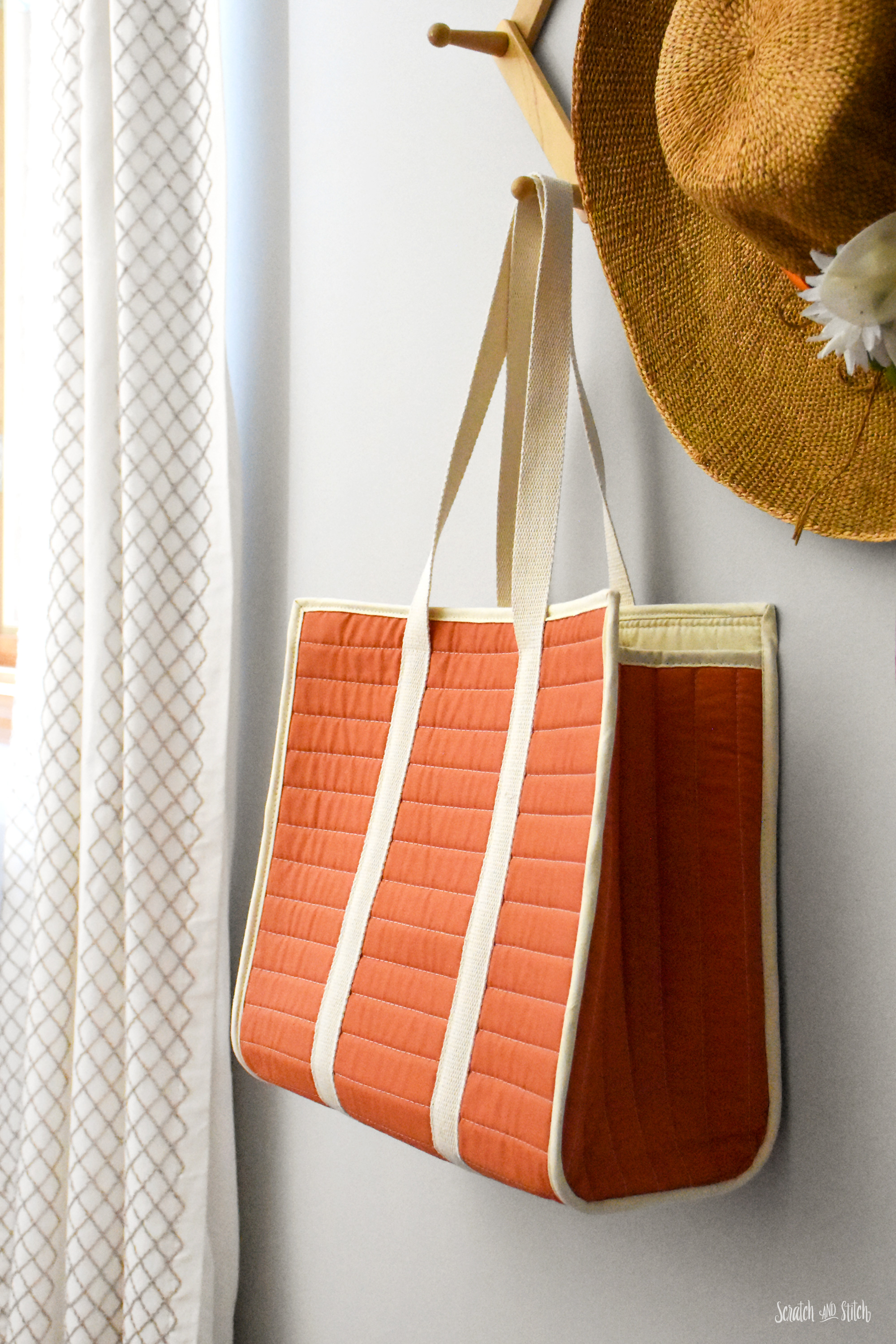 Quilted Tote Bag Sewing Pattern with Video Tutorial
