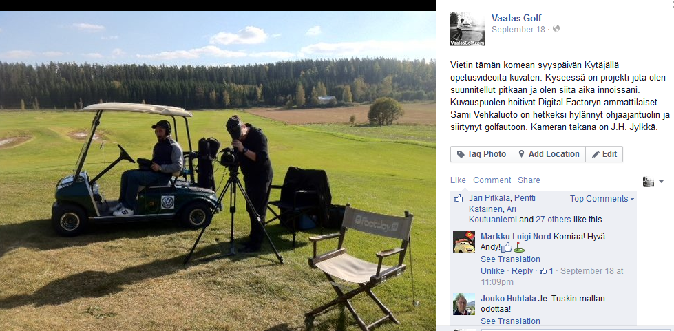 Videota kuvaamassa