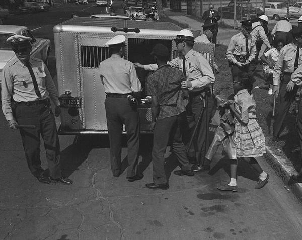 Police arrest unidentified child protesters, Birmingham, A.L., 1963. Courtesy Alabama Public Radio. apr.org/post/unity-award-remembering-1963