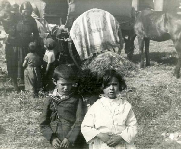 European Gypsy children in camp, location unknown, 1941.