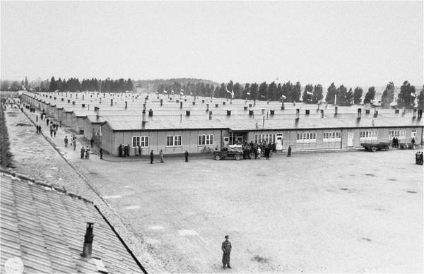 Dachau Prisoners' barracks built in 1938, shown in 1945.