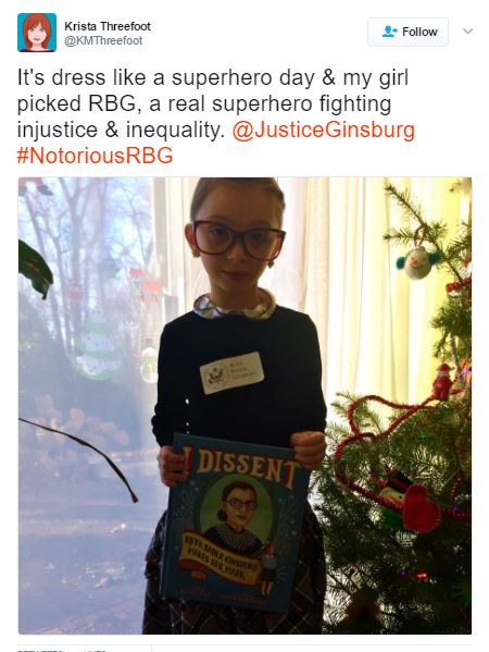 Little girl dresses up like her hero RBG