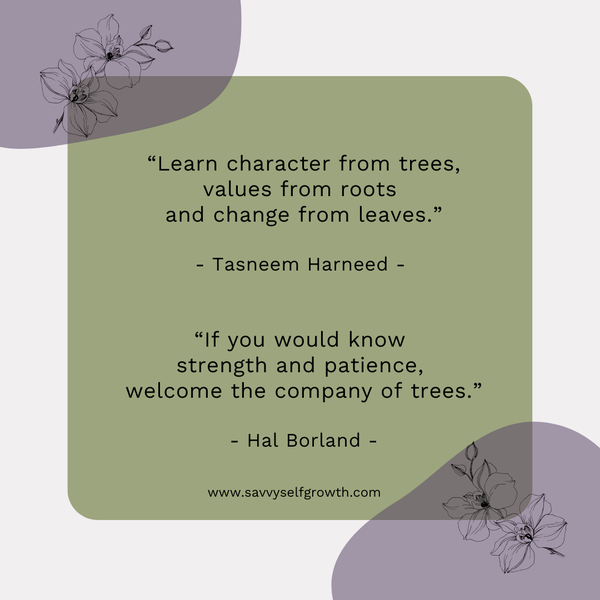 Quote: Learn character from trees, values from roots, change from leaves