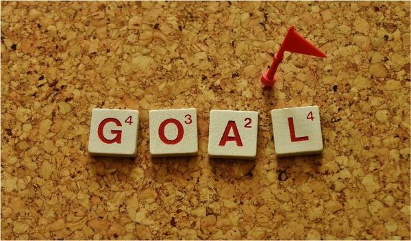 goal tiles on corkboard