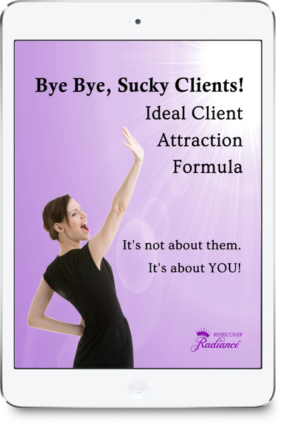 mockup of Bye Bye Sucky Clients on ipad