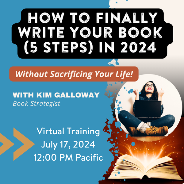 info graphic for finally write your book class on july 17, 2024