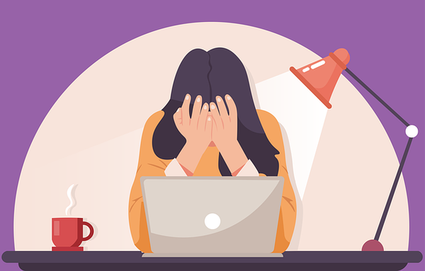 burnout woman at desk