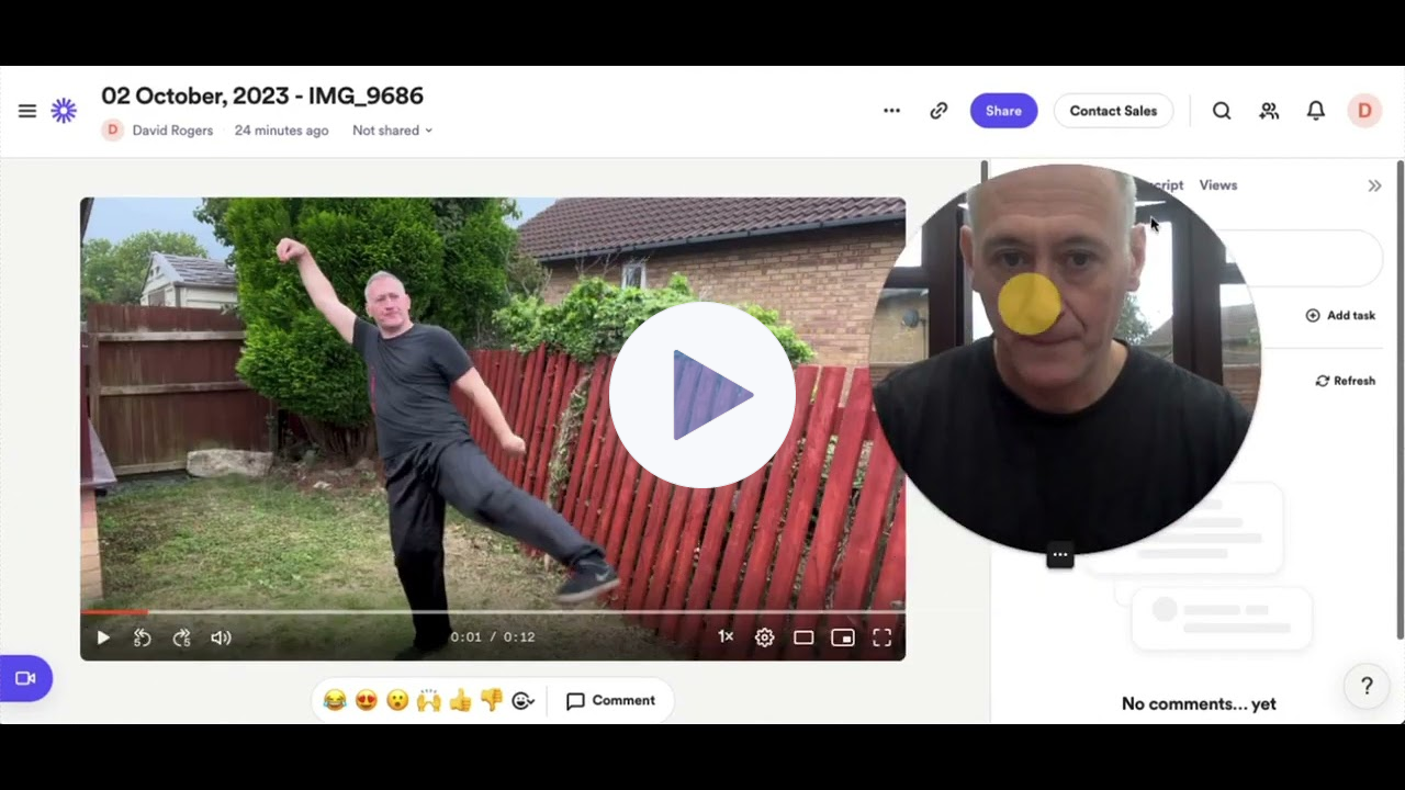Example of feedback video for online student