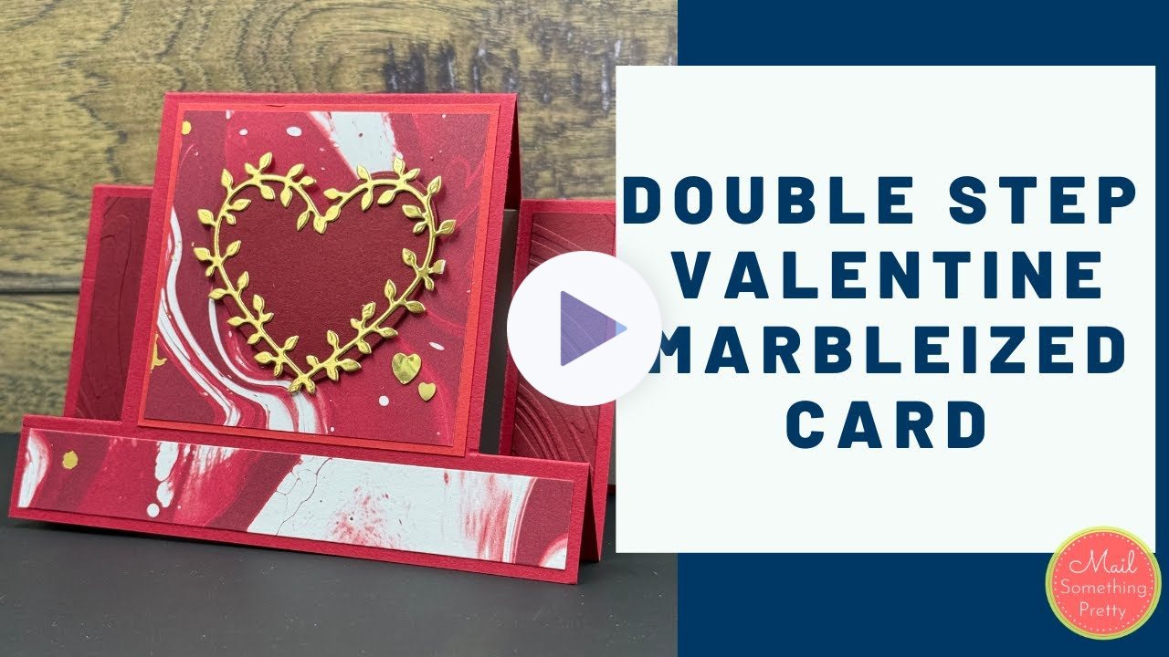 Double Step Valentine Day Marbled Card