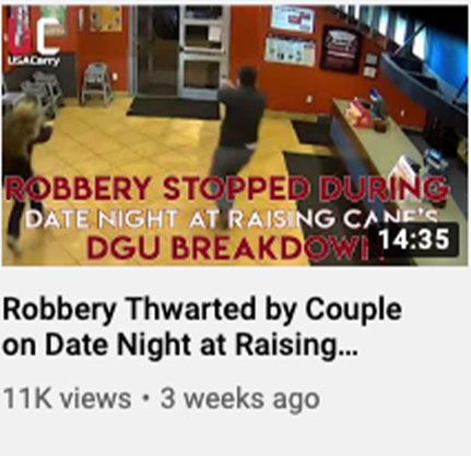 Robbery Thwarted by Couple on Date Night at Raising Cane's [DGU Breakdown]