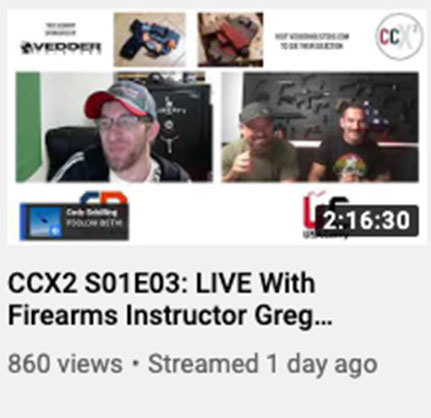 CCX2 S01E03: LIVE With Firearms Instructor Greg Lapin