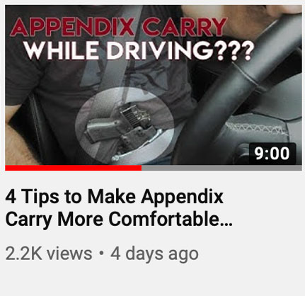 4 Tips to Make Appendix Carry More Comfortable When Driving