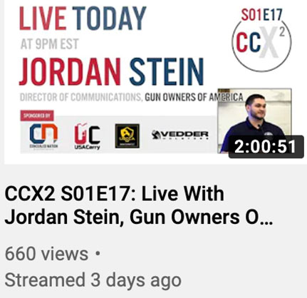 CCX2 S01E17: Live With Jordan Stein, Gun Owners Of America