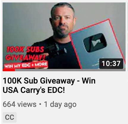 100K Sub Giveaway - Win USA Carry's EDC!