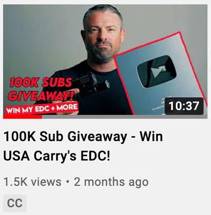 100K Sub Giveaway - Win USA Carry's EDC!