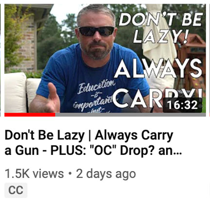 Don't Be Lazy | Always Carry a Gun - PLUS: "OC" Drop? and Giveaway