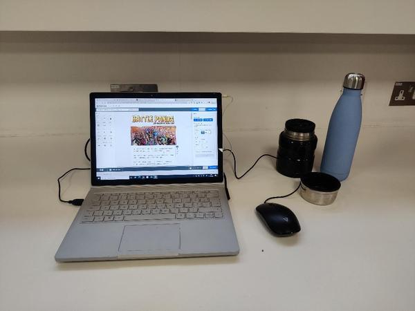 my morning desk set up