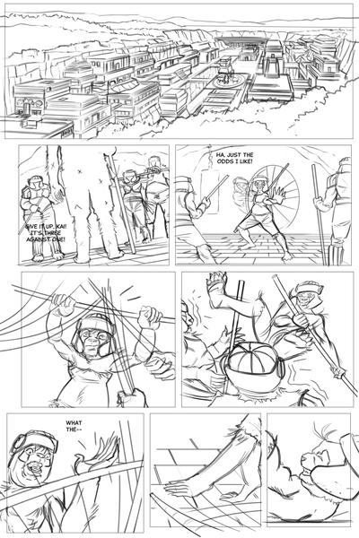 Battle Panda page 1 - pencils